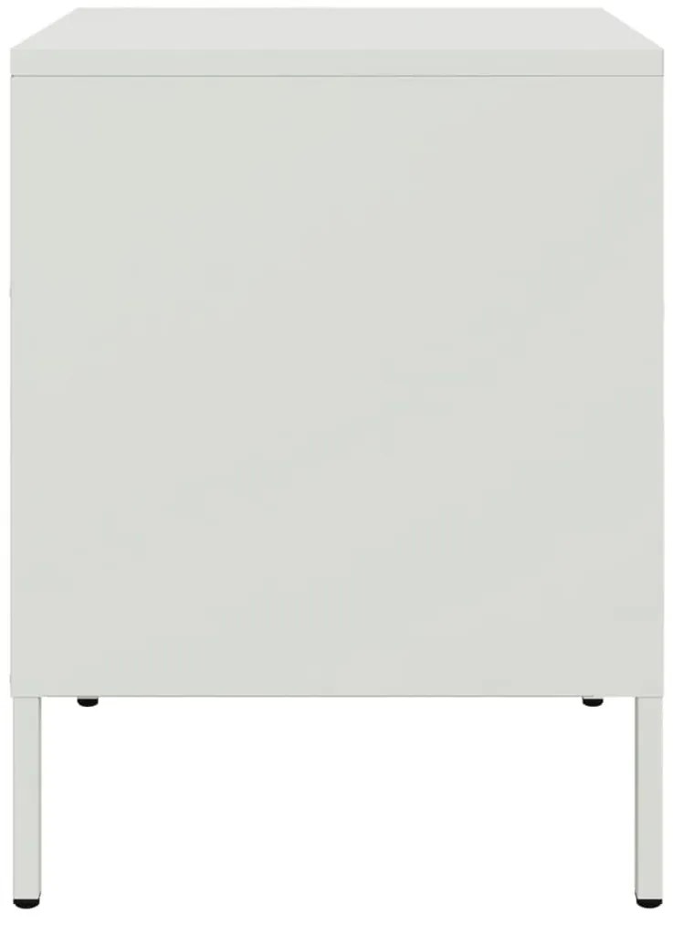 Mesas de cabeceira 2 pcs 36x39x50,5 cm aço branco