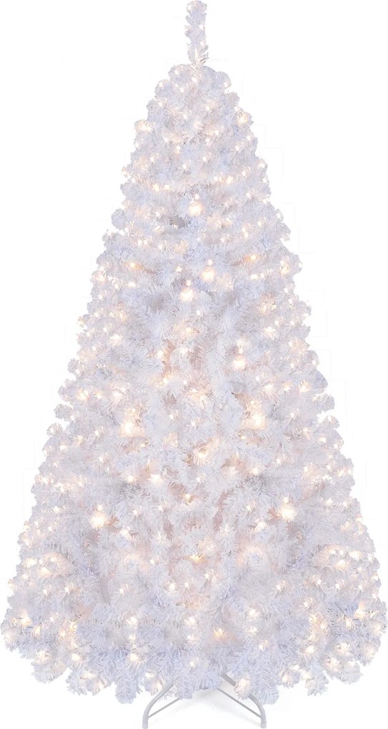 Árvore de Natal, 100 x 100 x 180 cm, Luzes LED Pré-instaladas, Branco