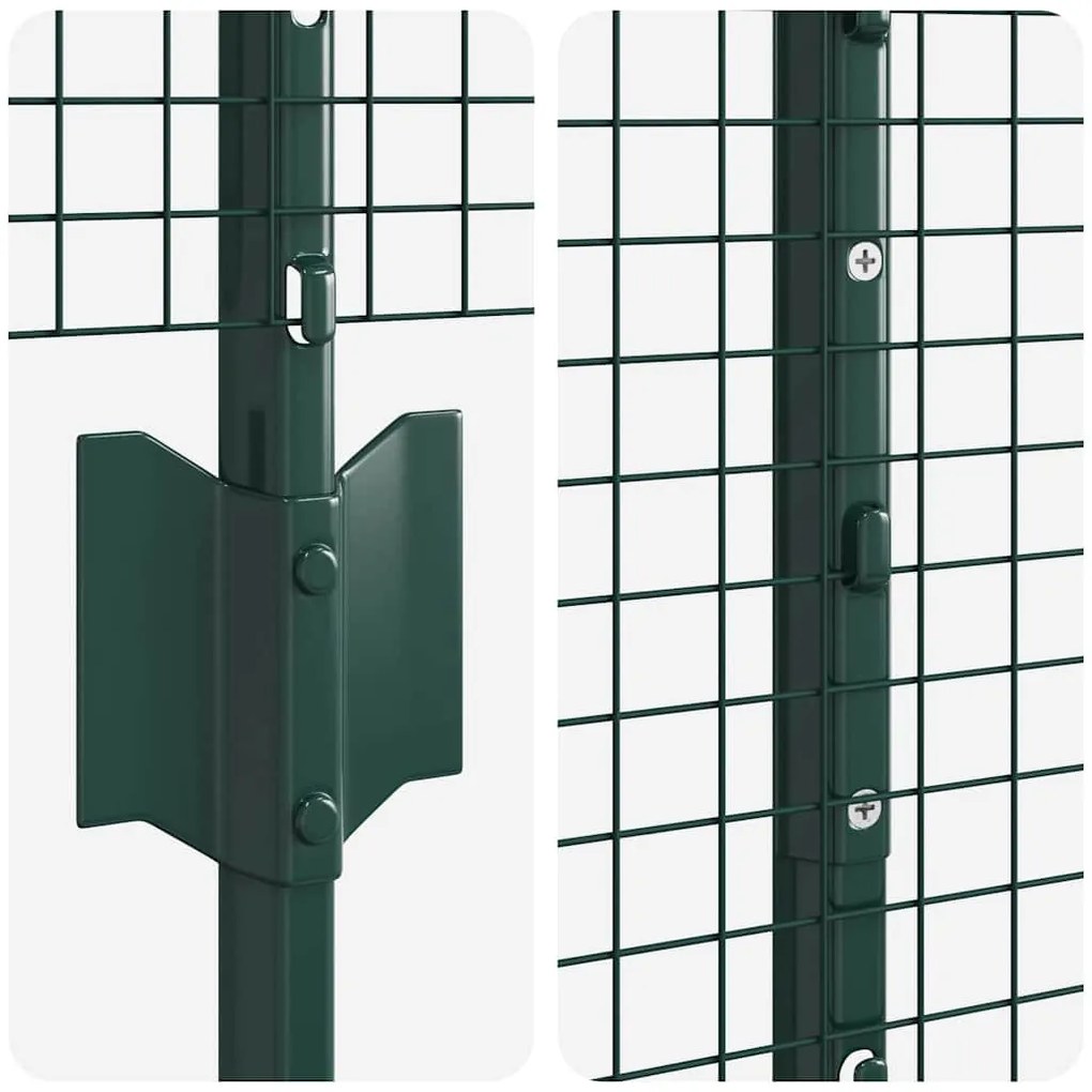 Conjunto de Cerca de Jardim Conjunto de 2 Verde Aço Médio