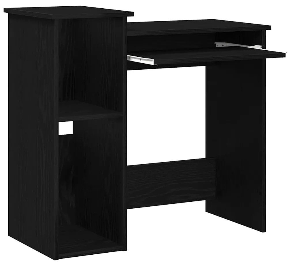 Secretária com prateleiras 84x40x78 cm contraplacado preto