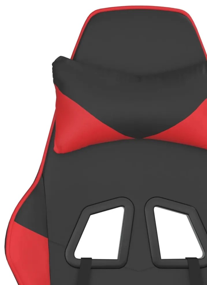 Cadeira gaming massagens couro artificial preto e vermelho