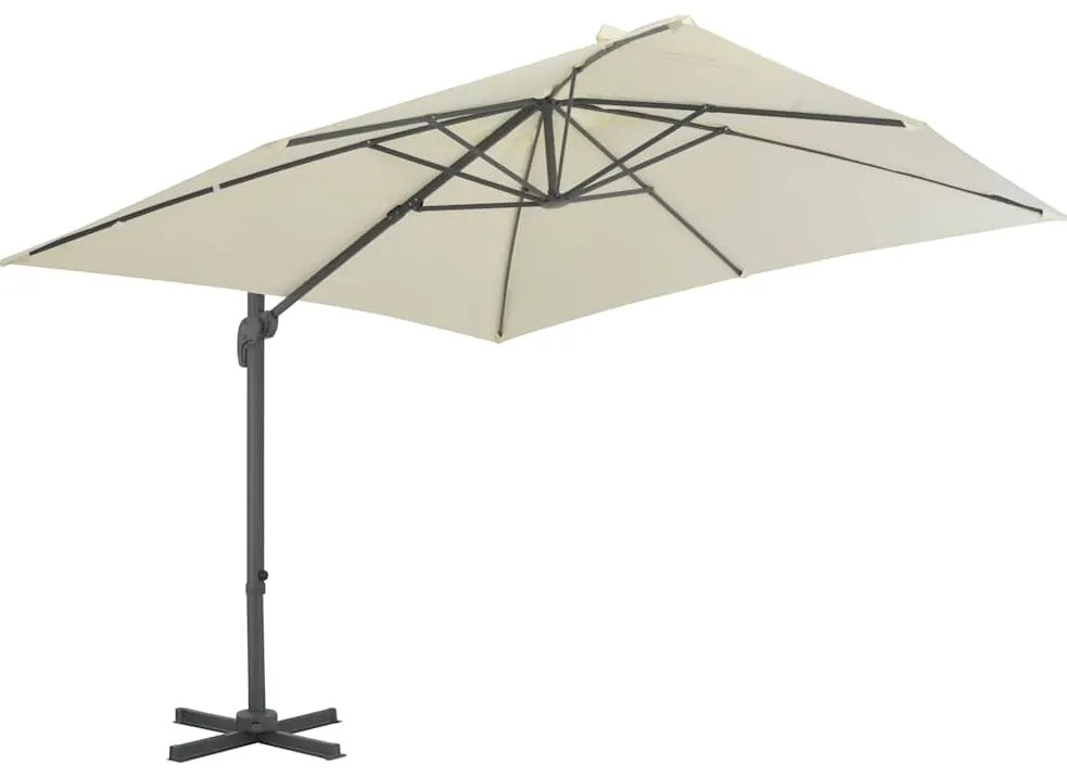 Guarda-sol cantilever c/ poste alumínio 300x300 cm cor areia