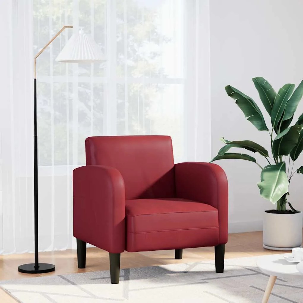 vidaXL Poltrona com apoios de braços 54 cm couro artificial