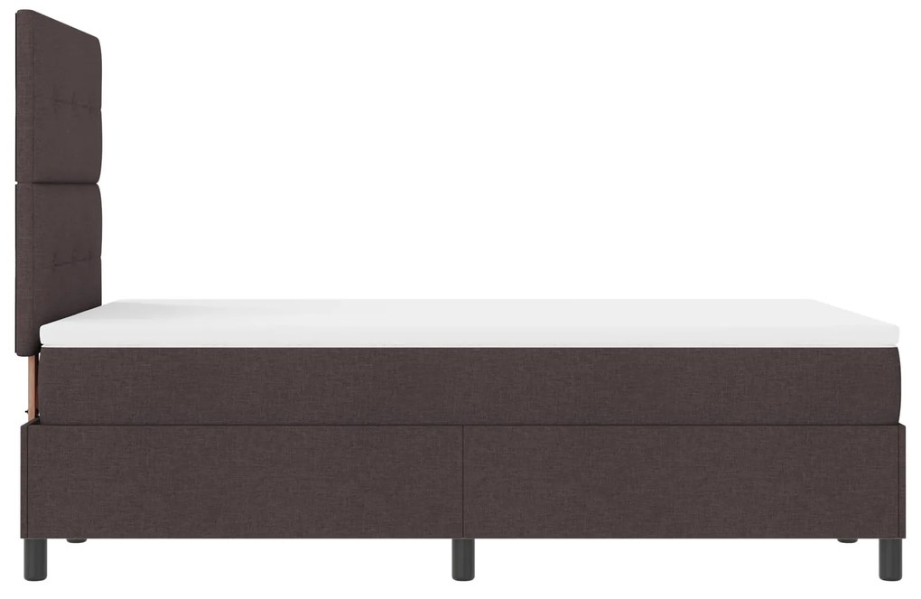 Cama Box Spring com Colchão Castanho Escuro 120x200 cm Tecido