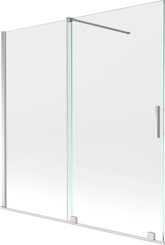 Mexen Velar divisória de duche deslizante de 2 painéis 160 x 150 cm, transparente, cromado - 896-160-000-01-01