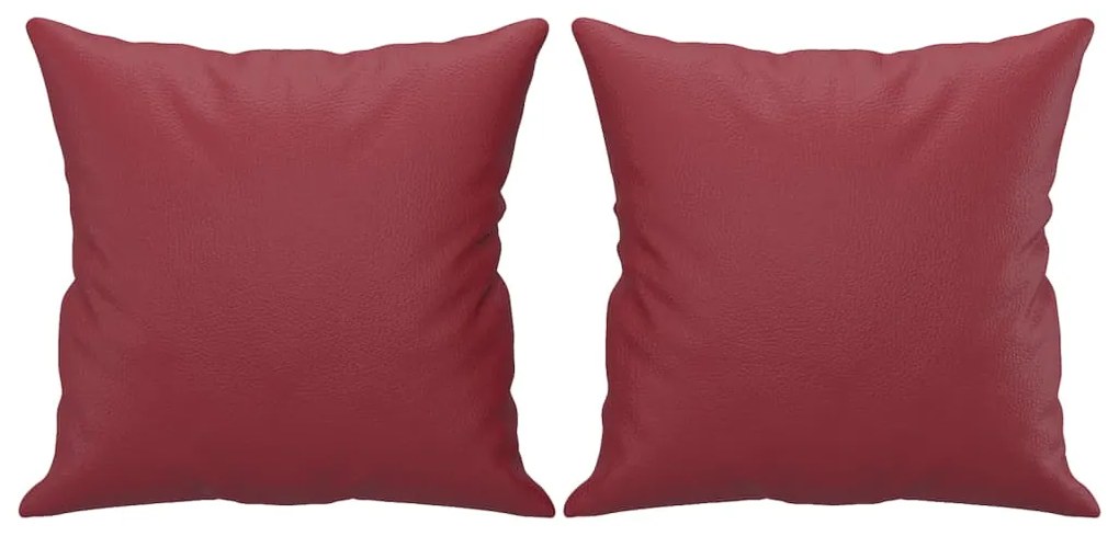 Sofá 2 lugares +almofadas 140cm couro artificial vermelho tinto