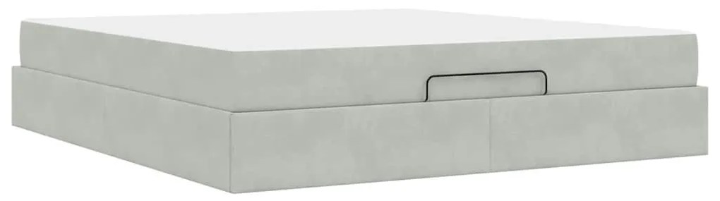 Estrutura da Cama Outros Cinzento-claro 180 x 200 cm Veludo
