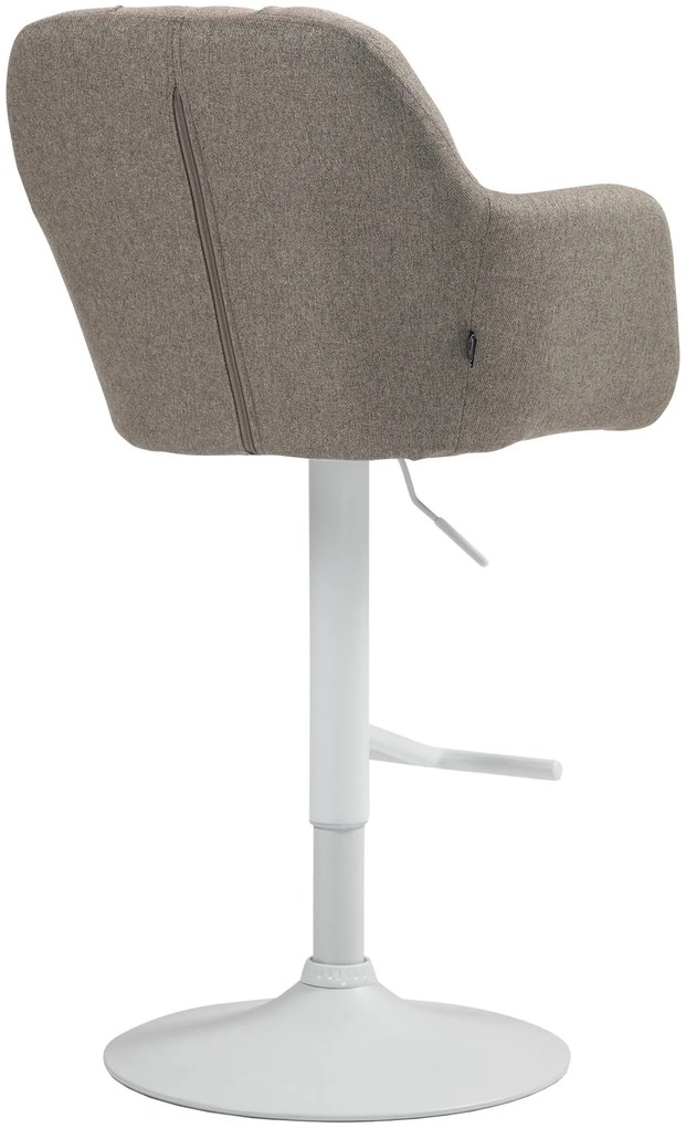 Banco de bar Natoma em tecido com estrutura branca 97-118 x 57 x 59 cm Castanho acinzentado