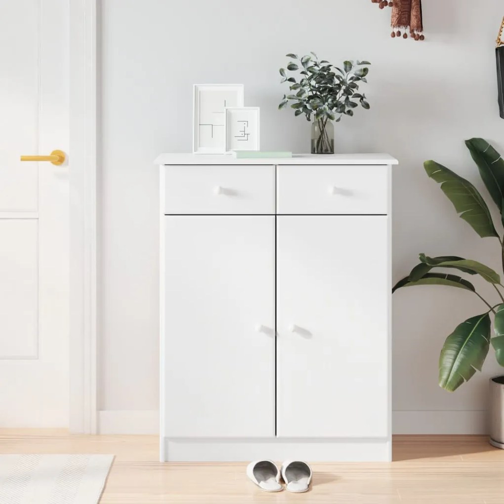 Sapateira ALTA 77x35x96 cm madeira de pinho maciça branco