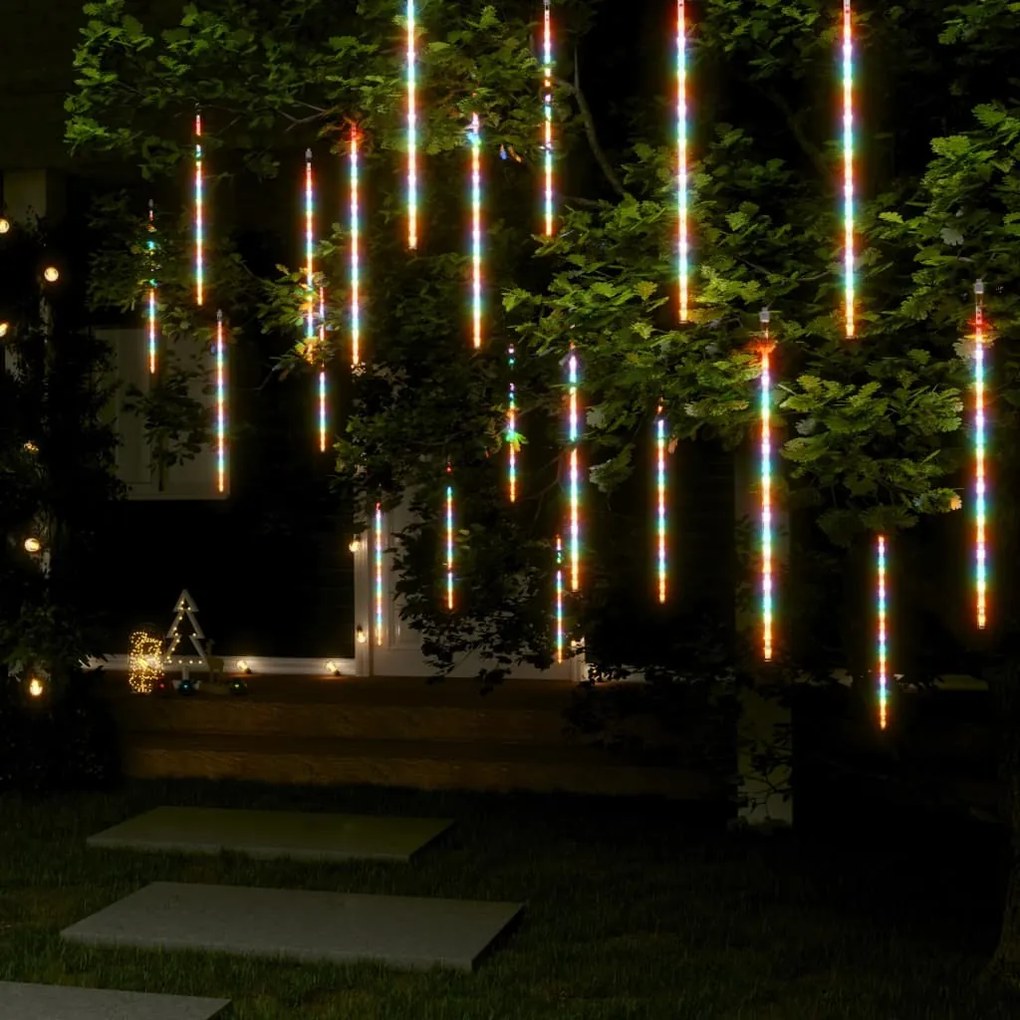 vidaXL Luzes meteoro 20 pcs 50cm 720 luzes LED int./ext. colorido