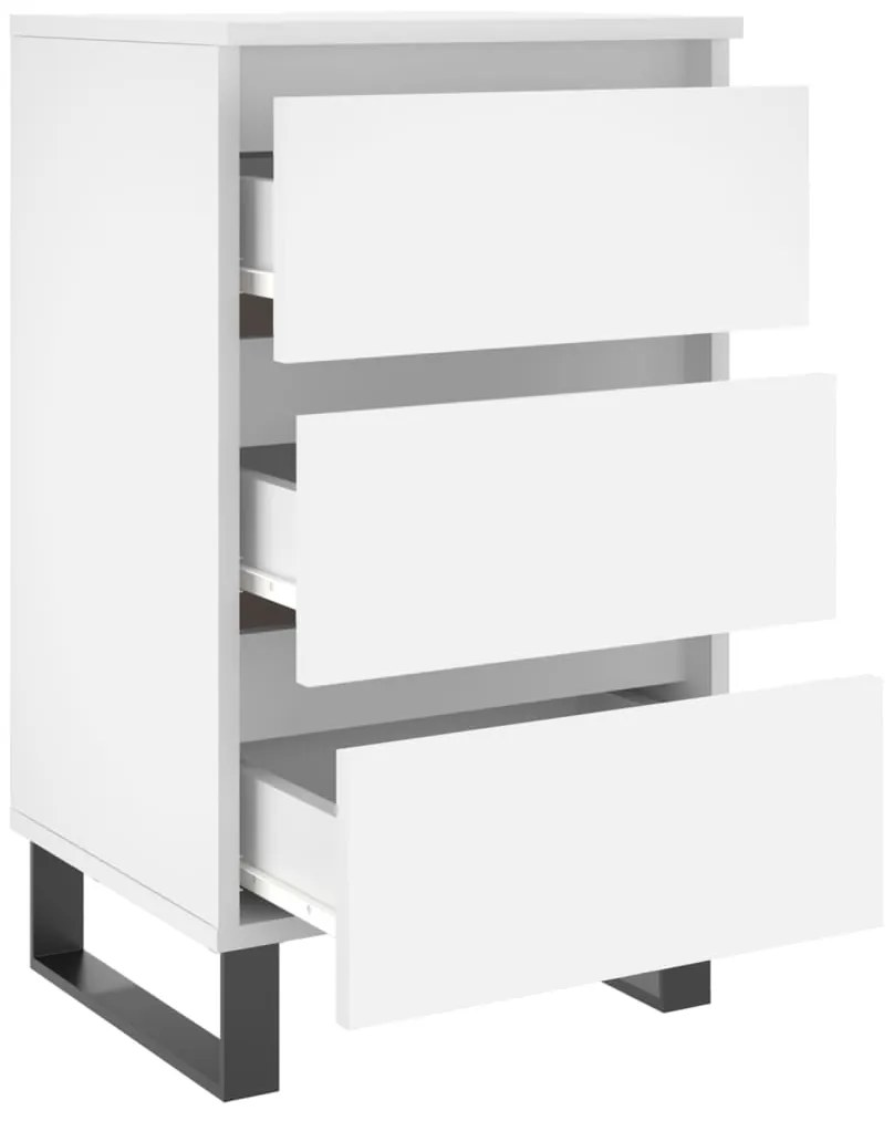Mesas de cabeceira 2 pcs derivados de madeira branco