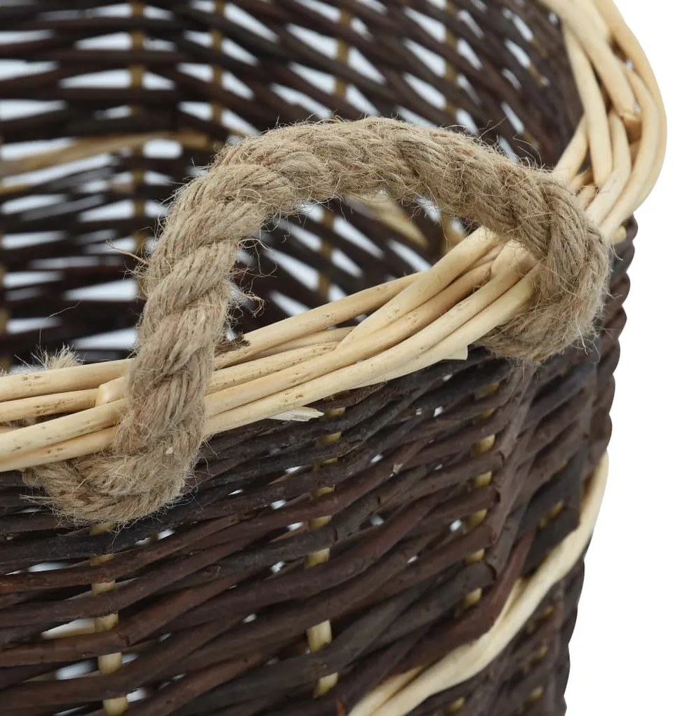 Mochila para lenha com alças 44,5x37x50cm salgueiro natural