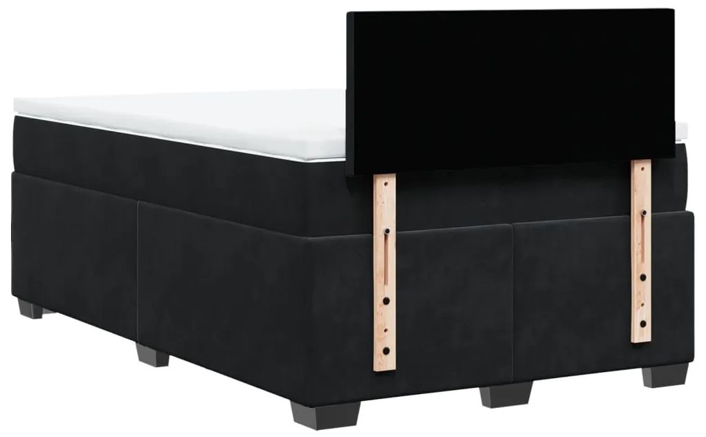 Cama boxspring com colchão 120x190 cm veludo preto