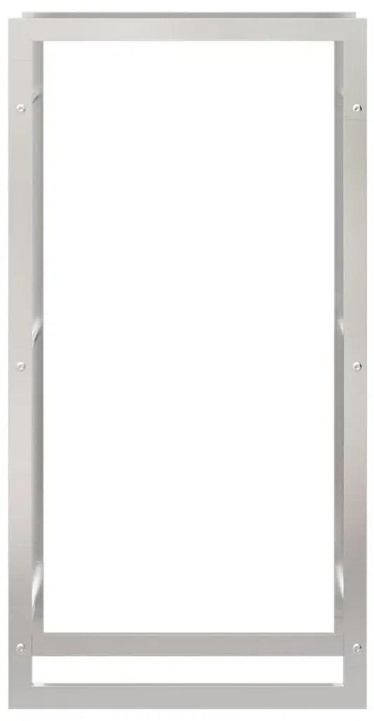 Suporte para lenha 80x28x154 cm aço inoxidável