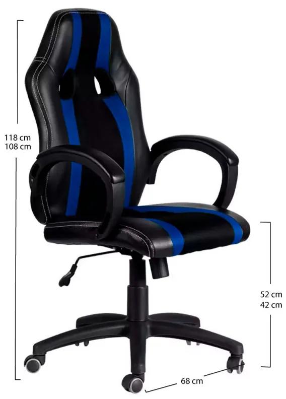 Cadeira Race - Azul e Preto