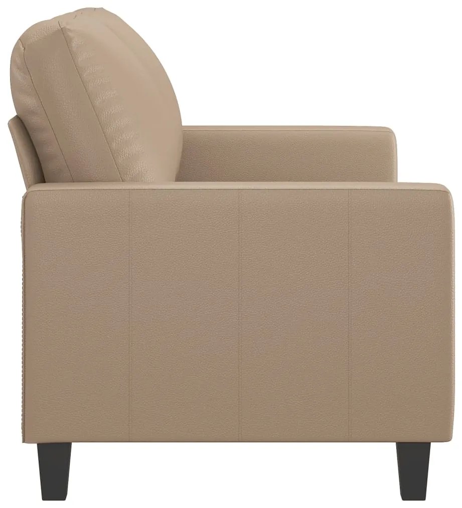 Sofá de 2 lugares 120 cm couro artificial cor cappuccino