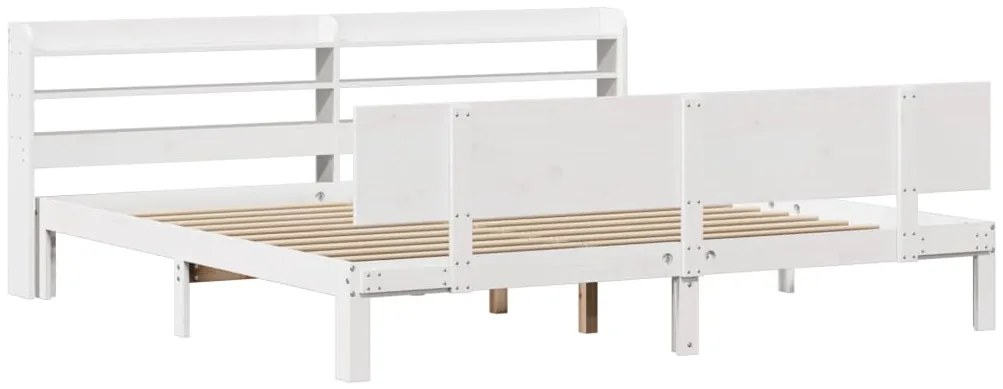Estrutura de cama c/ cabeceira sem colchão 200x200 cm branco