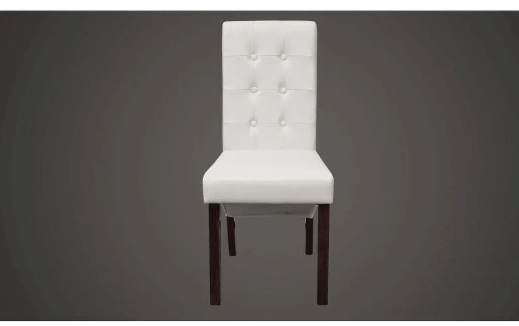 Cadeiras de jantar 4 pcs couro artificial branco