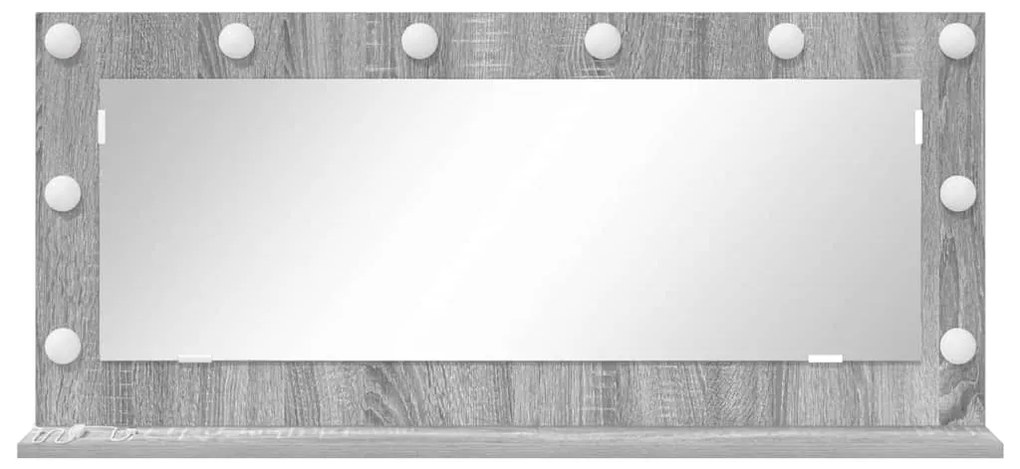 Espelho de Maquilhagem com Luzes LED Cinza Sonoma 100x45x18 cm