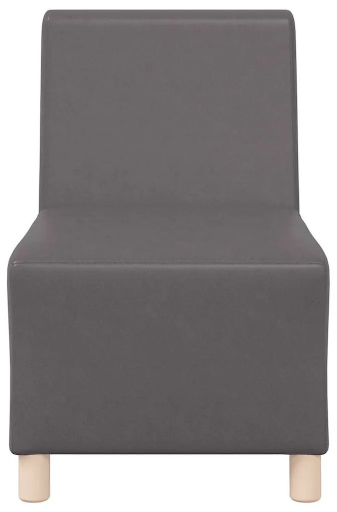 Poltrona 55 cm couro artificial cinzento