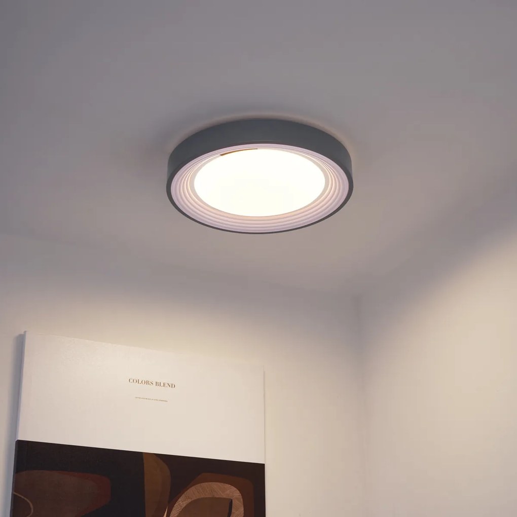 Plafon moderno cinza com branco 38cm incl. LED regulável RGB - Kanton