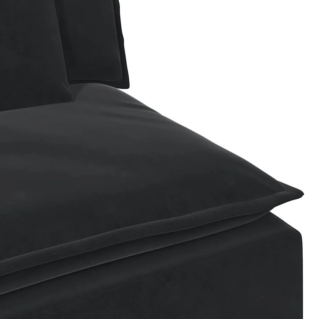 Sofá modular com almofadas preto