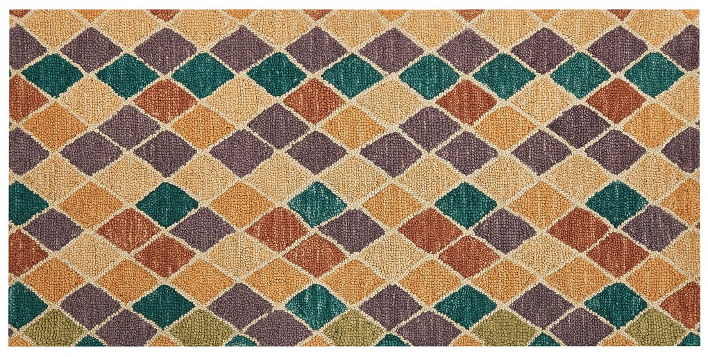 Tapete de lã multicolor 80 x 150 cm KESKIN Beliani