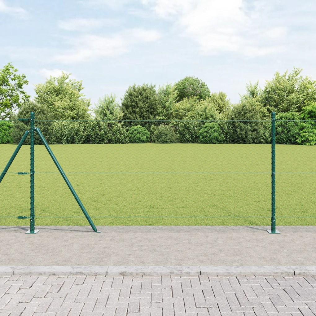 Cerca Hexagonal vidaXL Verde 0,8x50 m Aço