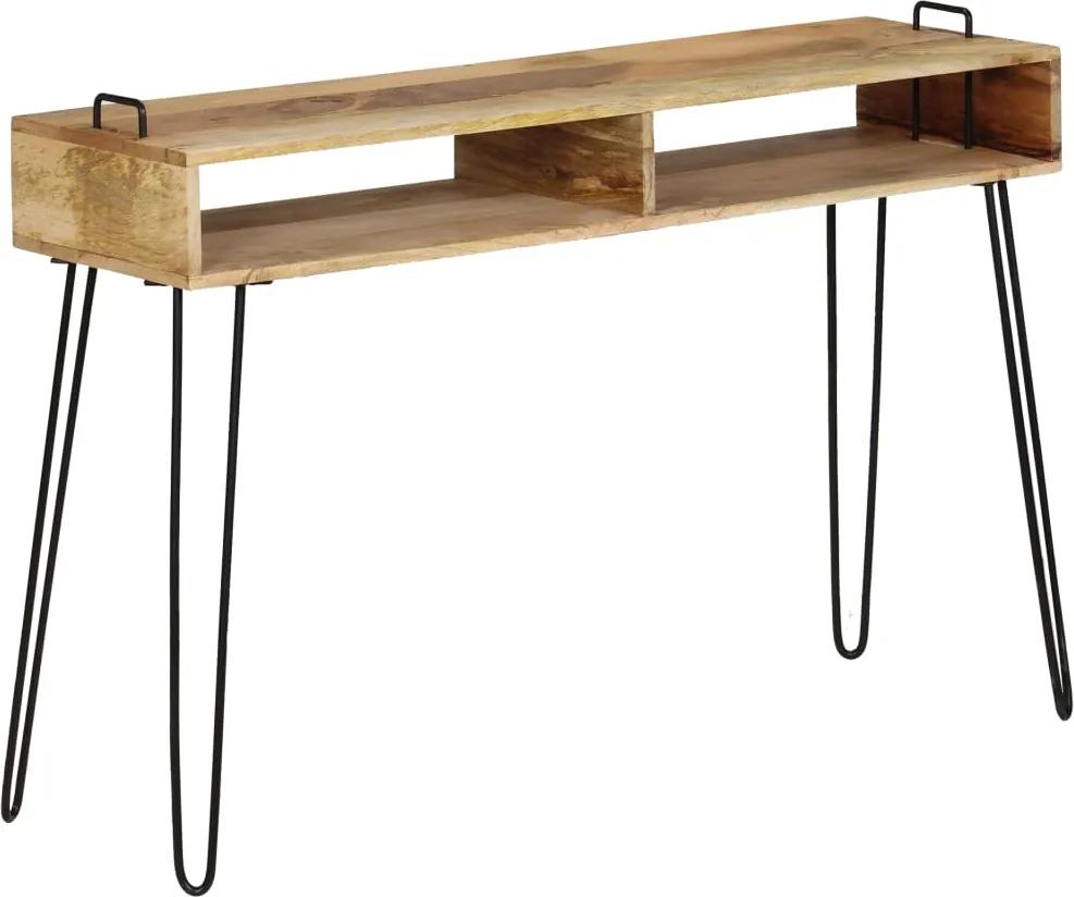 Mesa consola em madeira de mangueira maciça 115x35x76 cm