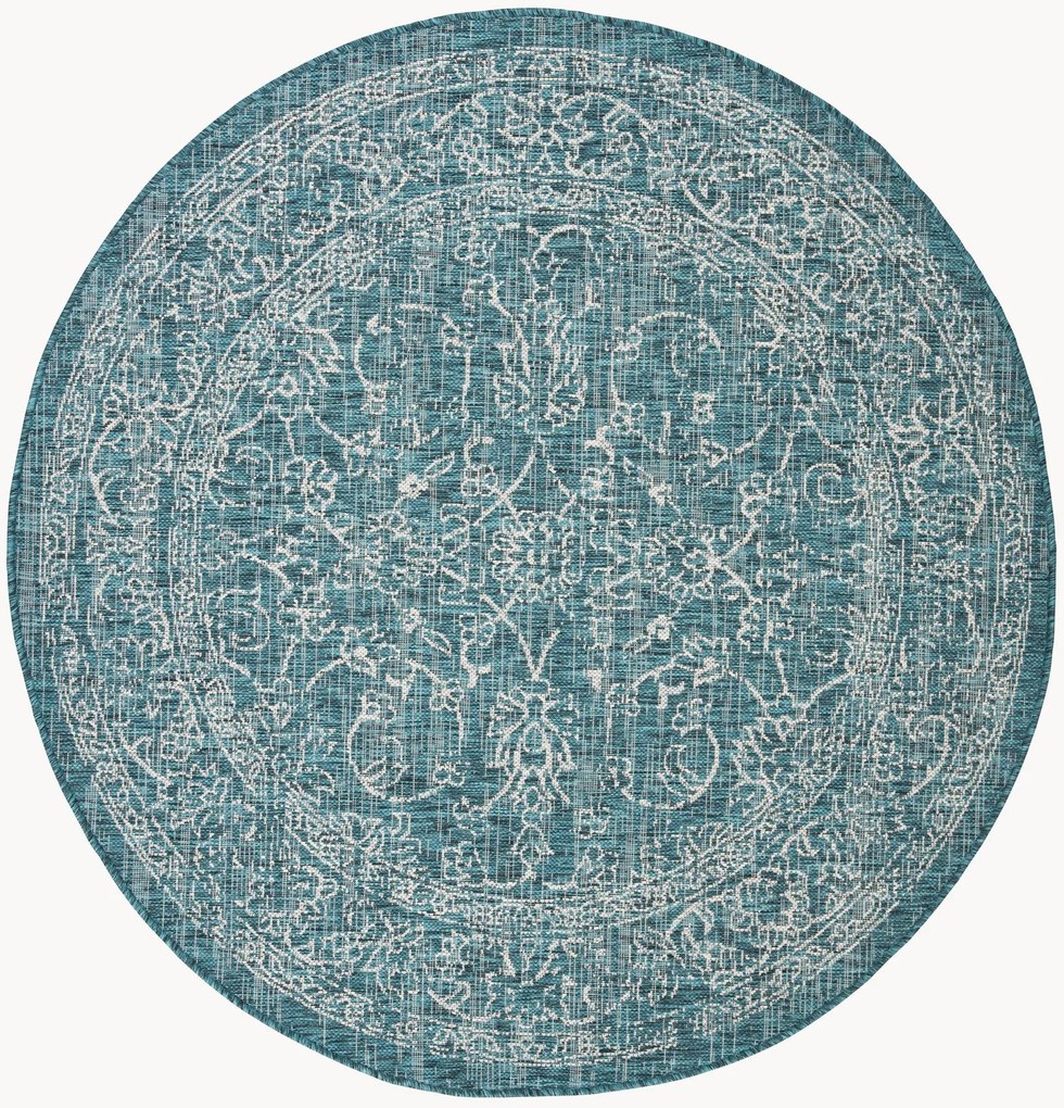 Tapete redondo de pelo curto para interior e exterior Courtyard