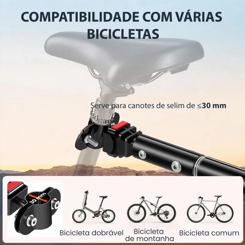 Reboque de Bicicleta 144x59x80 cm com Cobertura de Tecido Oxford Impermeável, Refletores Estrutura de Aço e Alças para Transporte Vermelho e Preto