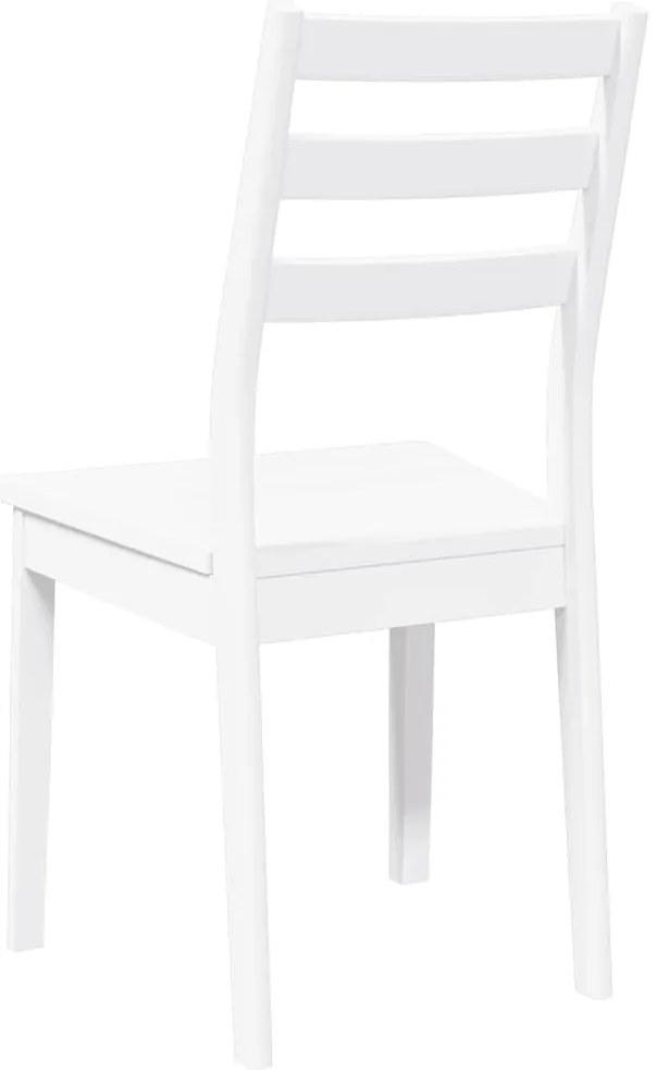 Cadeiras de jantar 2 pcs madeira de seringueira maciça branco