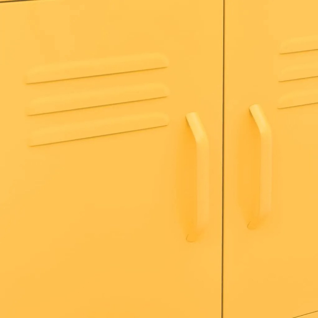 Armário de arrumação aço 60x35x56 cm amarelo mostarda