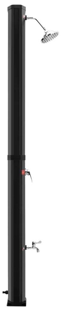 Chuveiro solar de exterior c/ cabeça e torneira 35 L preto