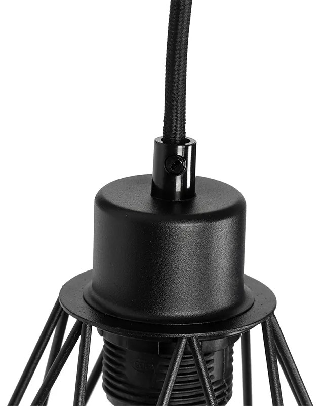 Aplique rústico preto com madeira - Chon