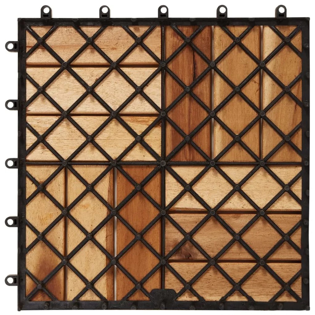 Ladrilho de pavimento 30 pcs 30 x 30 cm madeira de acácia