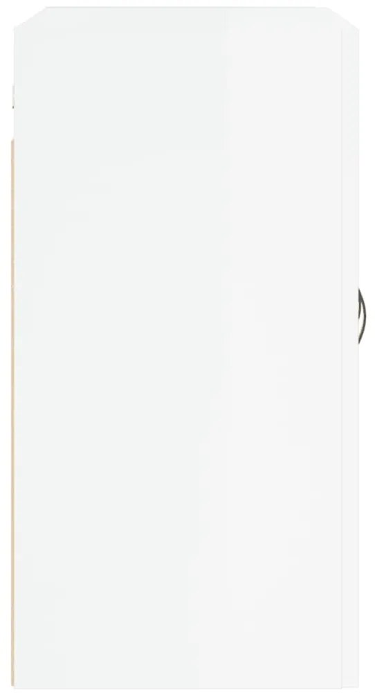Armário de parede 60x31x60cm derivados madeira branco brilhante