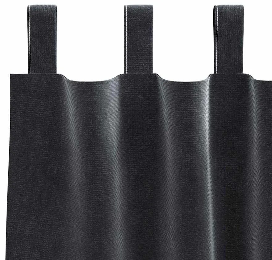 Cortinas Blackout vidaXL com Laços de Suspensão 2 pcs Cinza Escuro Vel
