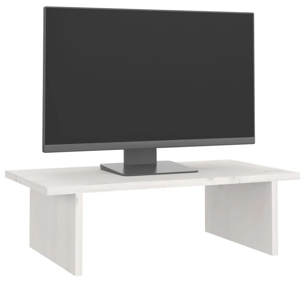 Suporte para monitor 50x27x15 cm pinho maciço branco