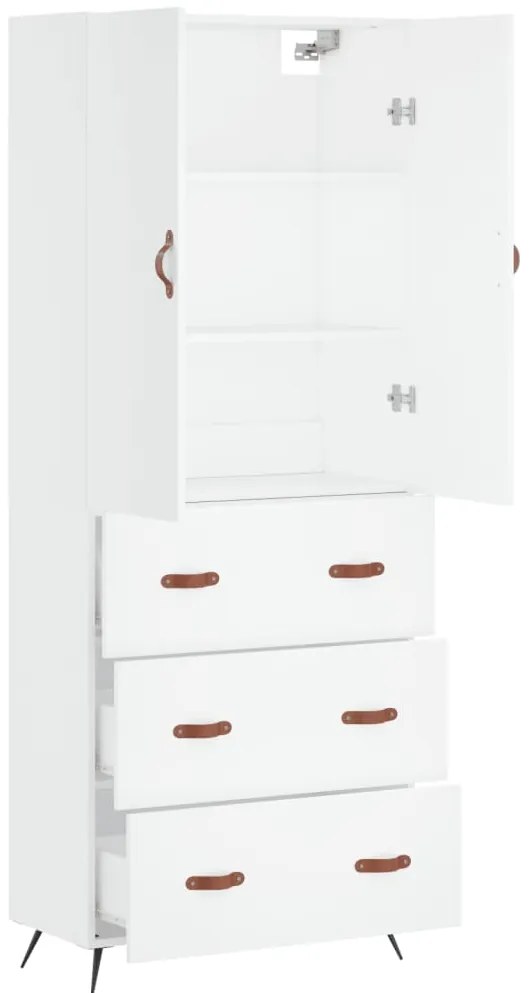 Armário alto 69,5x34x180 cm derivados de madeira branco