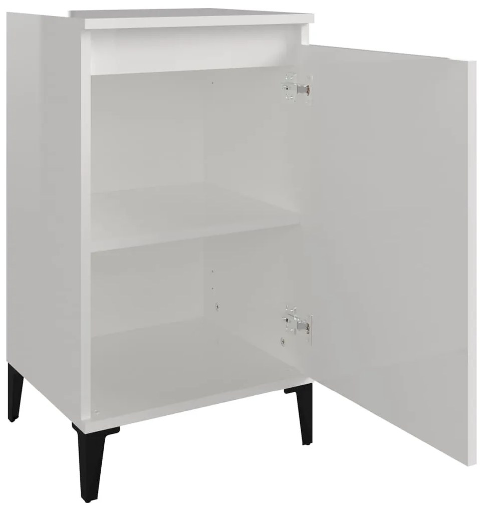 Mesa de cabeceira 40x35x70cm derivados madeira branco brilhante