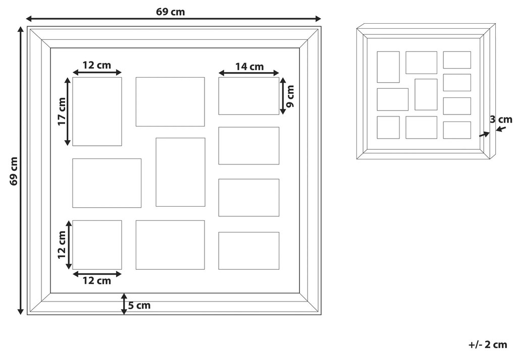 Moldura prateada para 10 fotografias DALABA Beliani