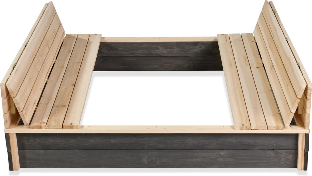 Caixa de areia de madeira para crianças Aksent 136 x 132 cm cinzenta