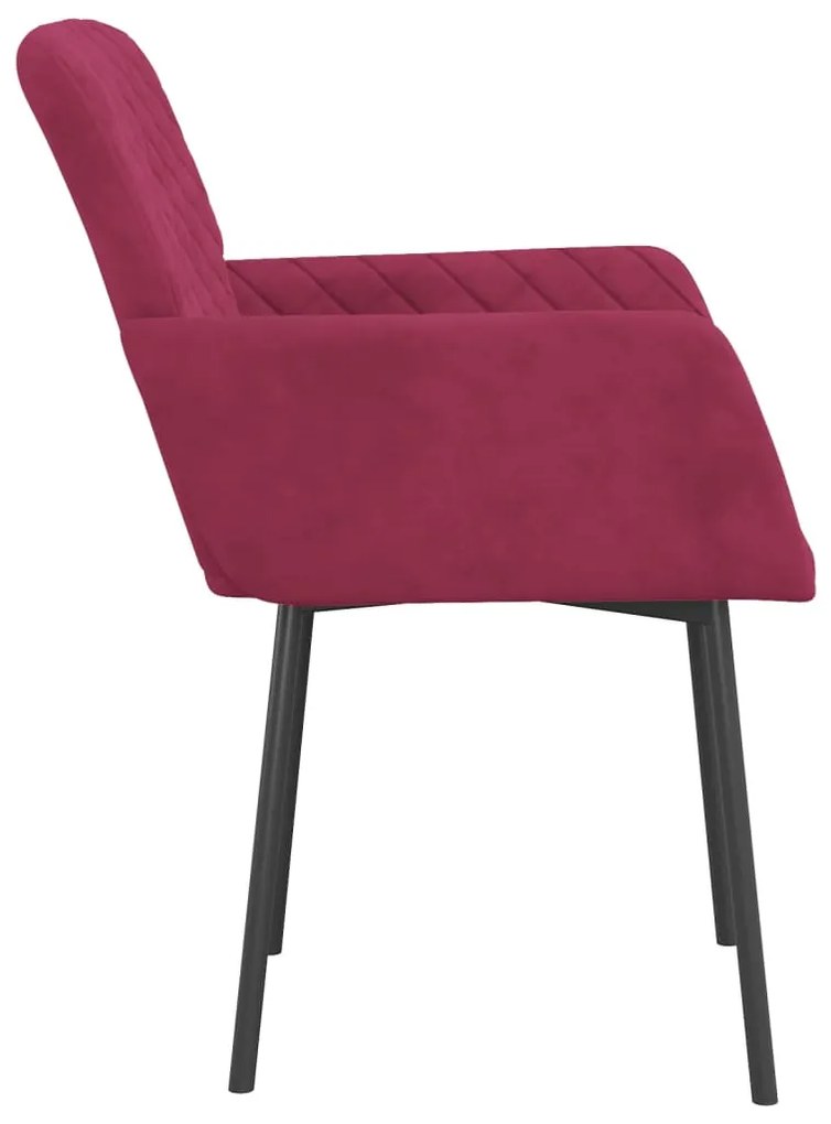 Cadeiras de jantar 2 pcs veludo vermelho tinto