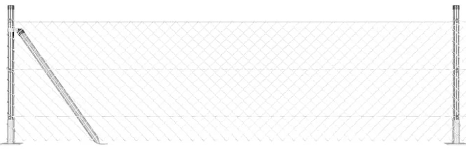 Conjunto de Postes de Cerca Prateado 10 x 0.6 metros