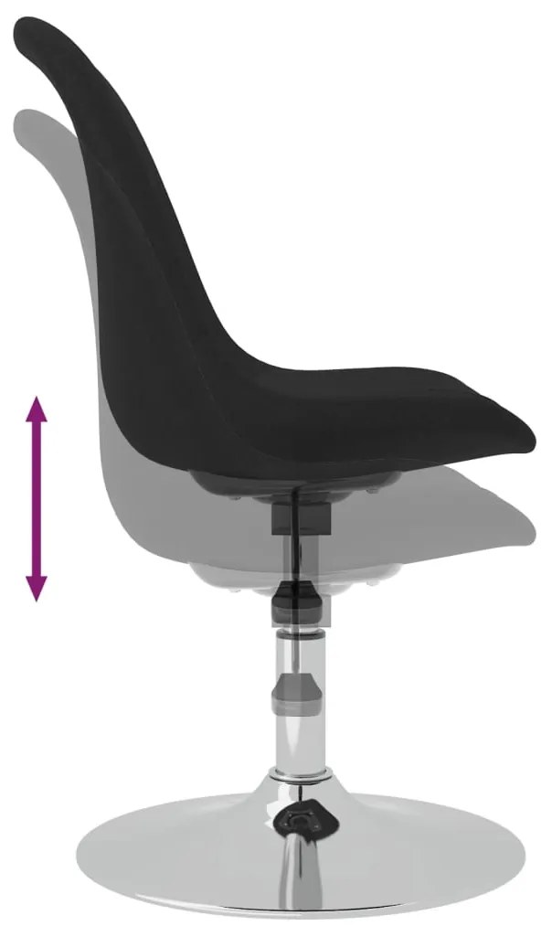 Cadeiras de jantar giratórias 4 pcs tecido preto