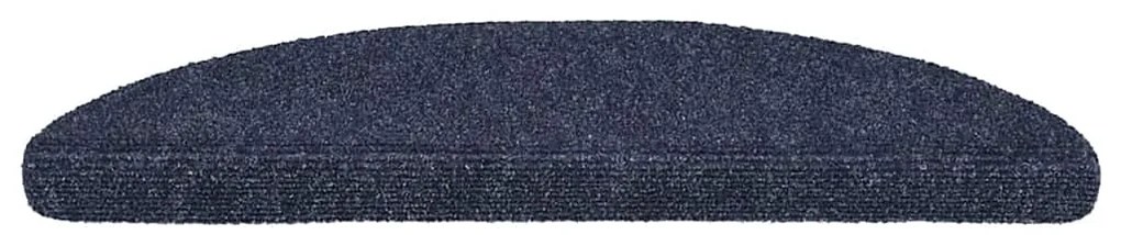 Tapetes de escada adesivos 15 pcs 56x17x3 cm azul