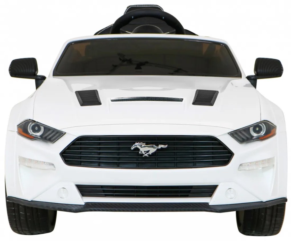 Carro elétrico para Crianças 12V Ford Mustang GT Rodas Eva, Assento de couro Branco