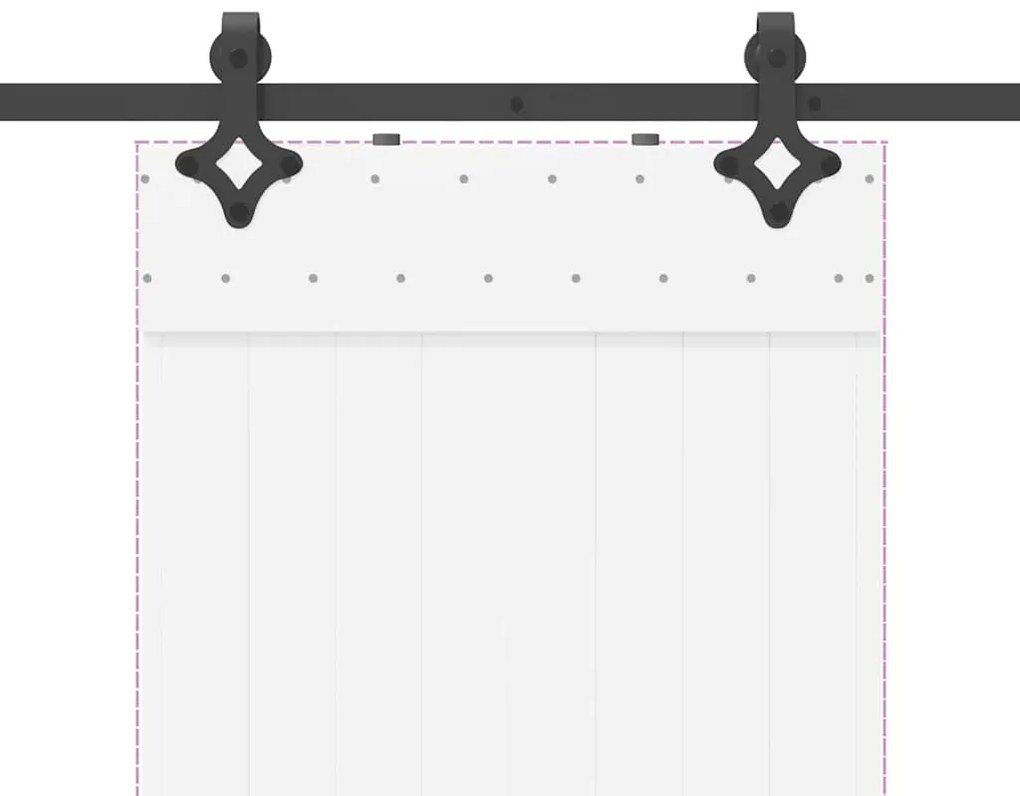 Kit de ferragens para porta deslizante 152,5 cm aço preto