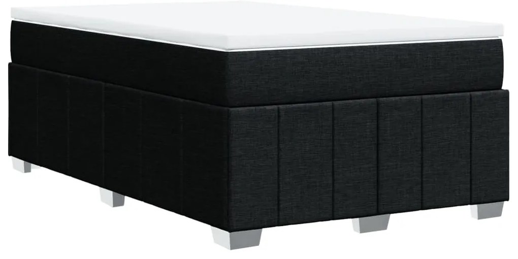 Cama boxspring com colchão 120x190 cm tecido preto